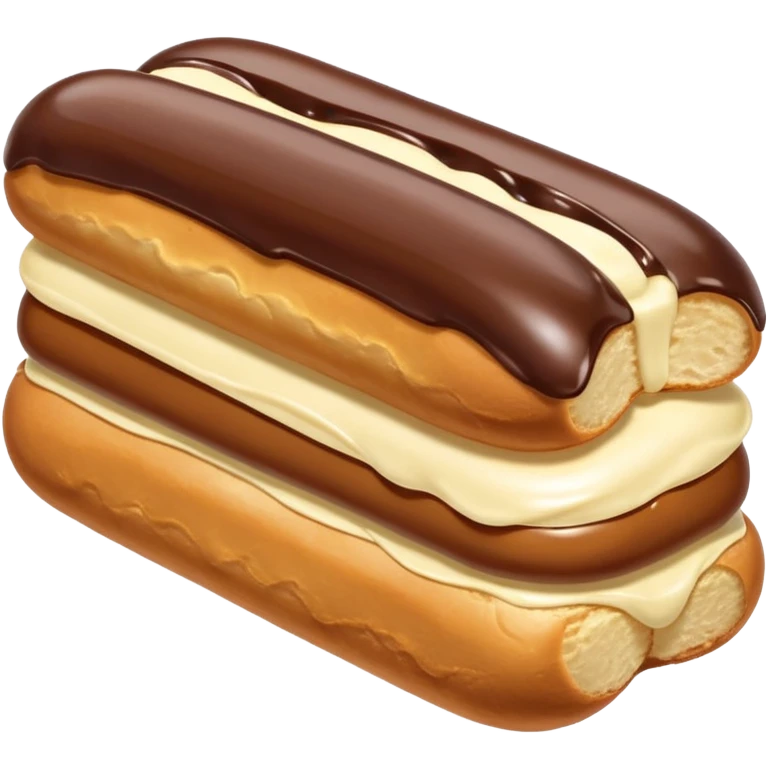 minimal dairy-filled eclair, simple, clear emoji
