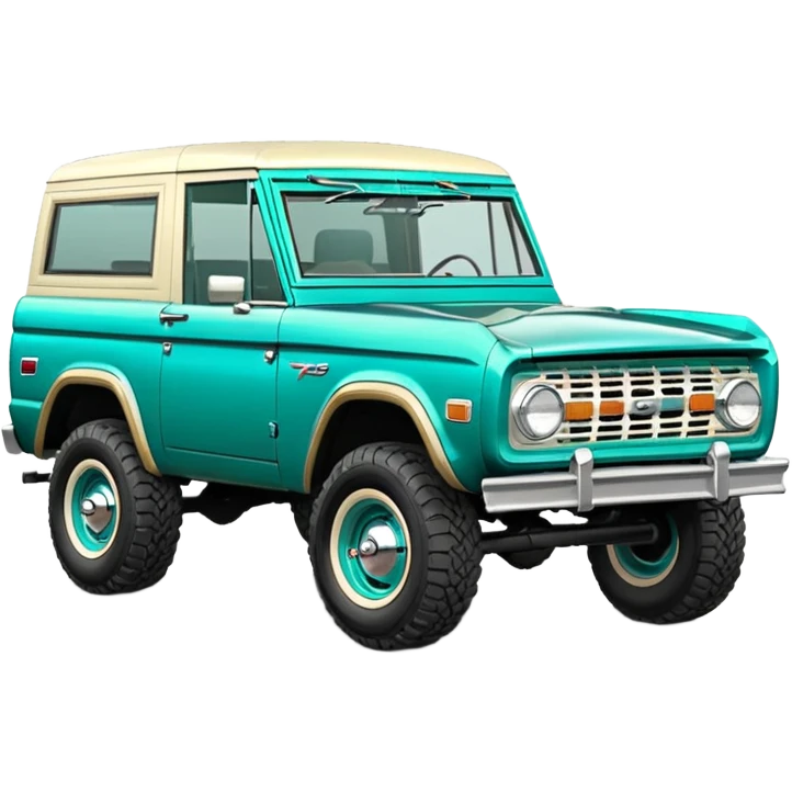 turquoise green classic ford bronco emoji