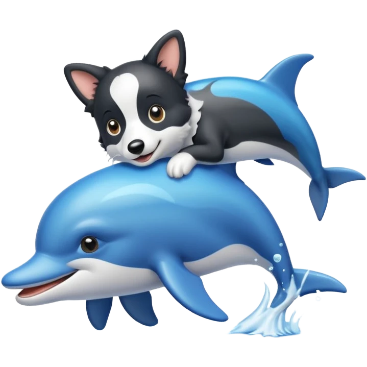 a combination of a dolphin and a boarder collie in one emoji emoji