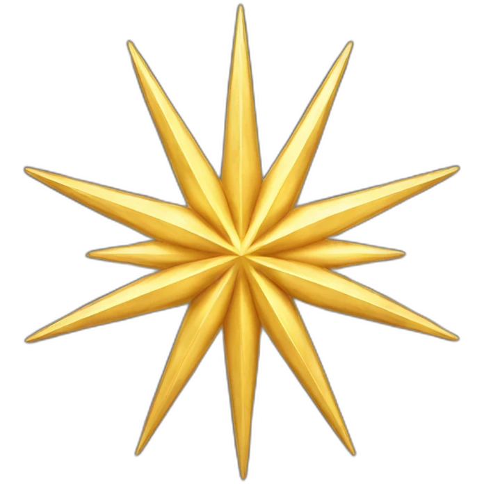 eight pointed golden fantasy star emoji