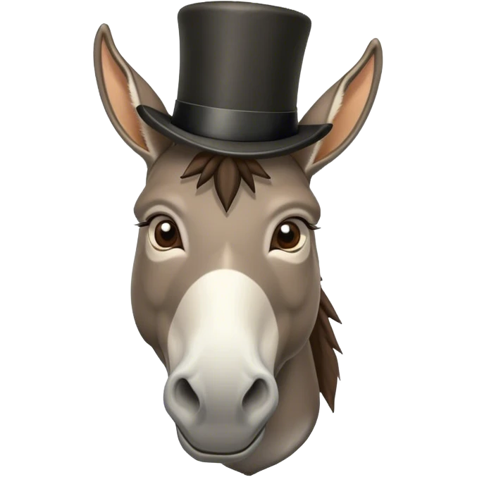 donkey wearing tophat emoji