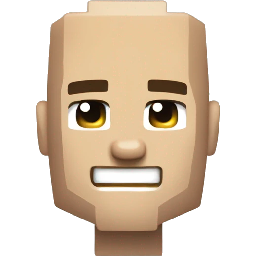 bald minecraft steve smiling emoji