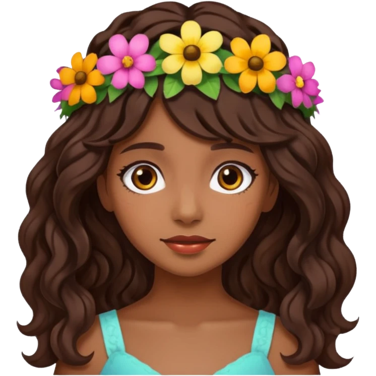 Menina morena de cabelo longo castanha escuro  emoji