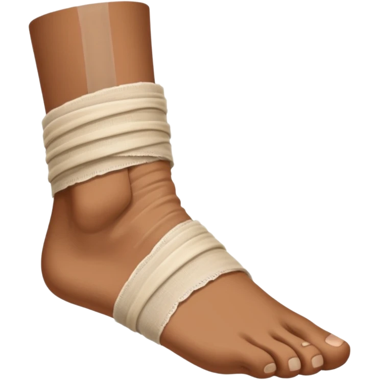 Brown Foot with ankle wrapped in gaze emoji