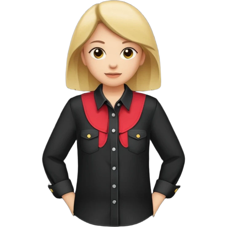 Camisa de sarja no preto manga longa com botões e dois bolsos na frente, sem ninguém usando  emoji