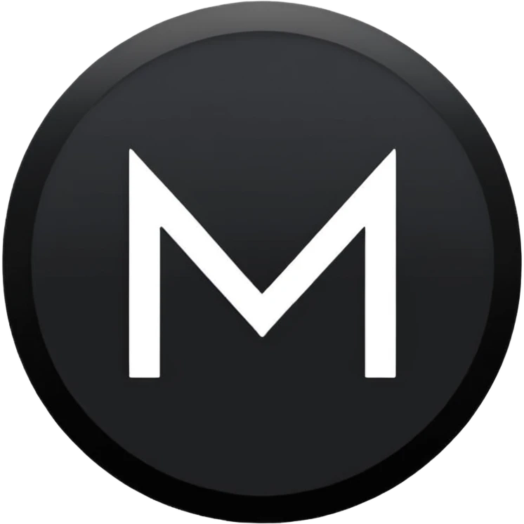 Black Circle with MB written on it emoji