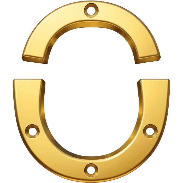 Emoji of an iron golden horseshoe with a thumb down in the middle (DisLikes) Vector emoji
