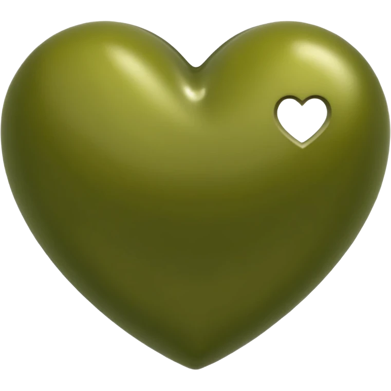 an olive green colored heart emoji