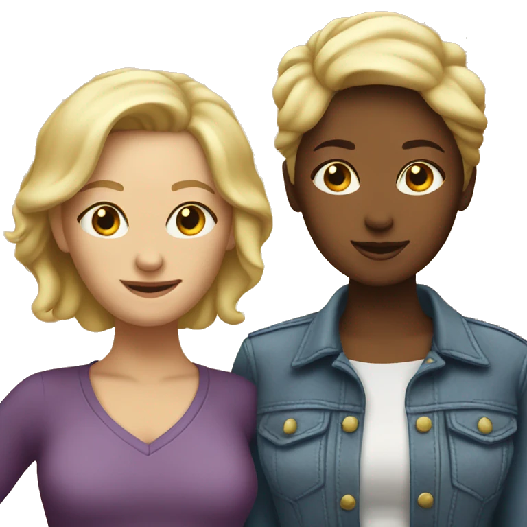 two lesbians. one is older and blond emoji