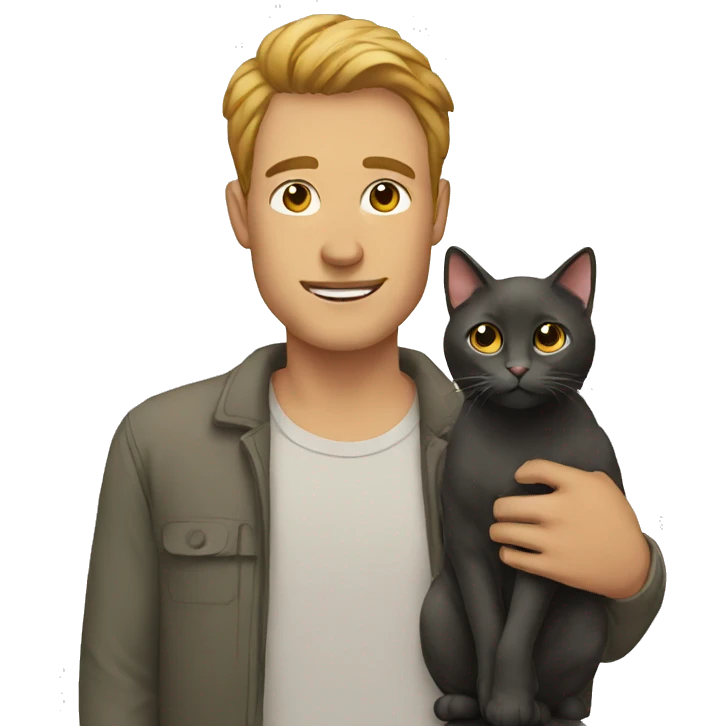 Man with cat emoji