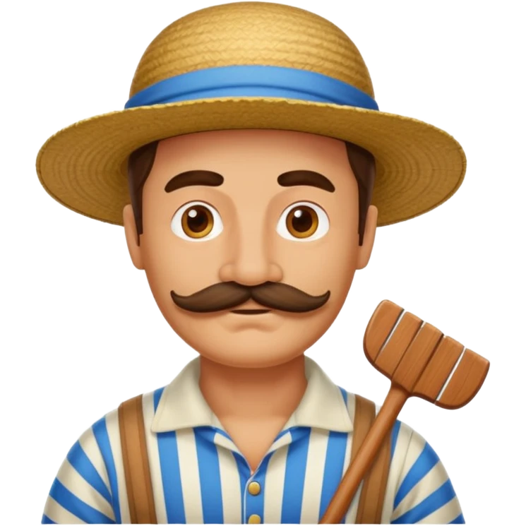 venetian gondolier with mustache, no rows emoji