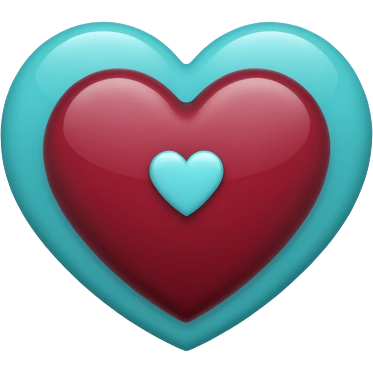 I need a heart with teal, maroon, and light blue in it. emoji