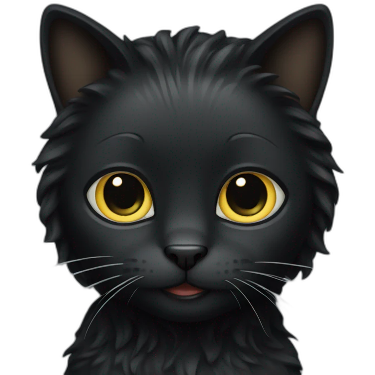 Black Cat with hair weave emoji