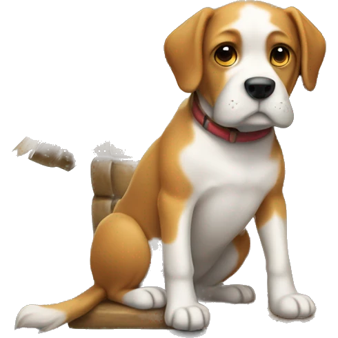 Dog wering a hut  emoji