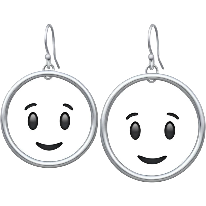 simple silver hoop earring, with a small clasp, modern emoji style emoji