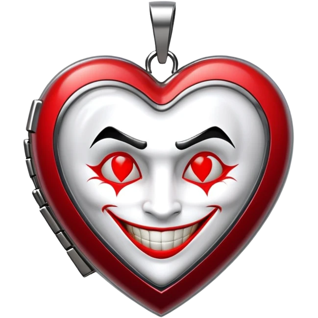 heart with a Joker inside it emoji