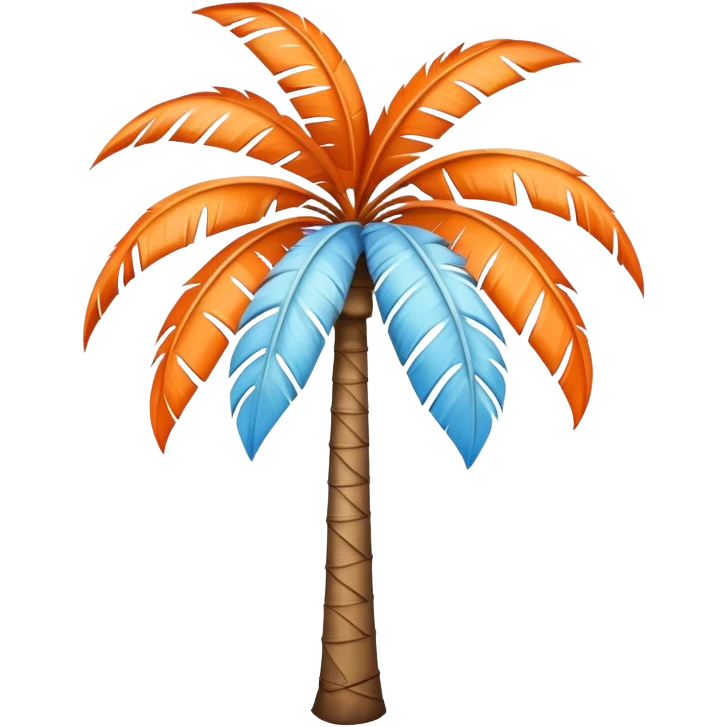 palm tree with pastel blue trunk and pastel orange leaves emoji