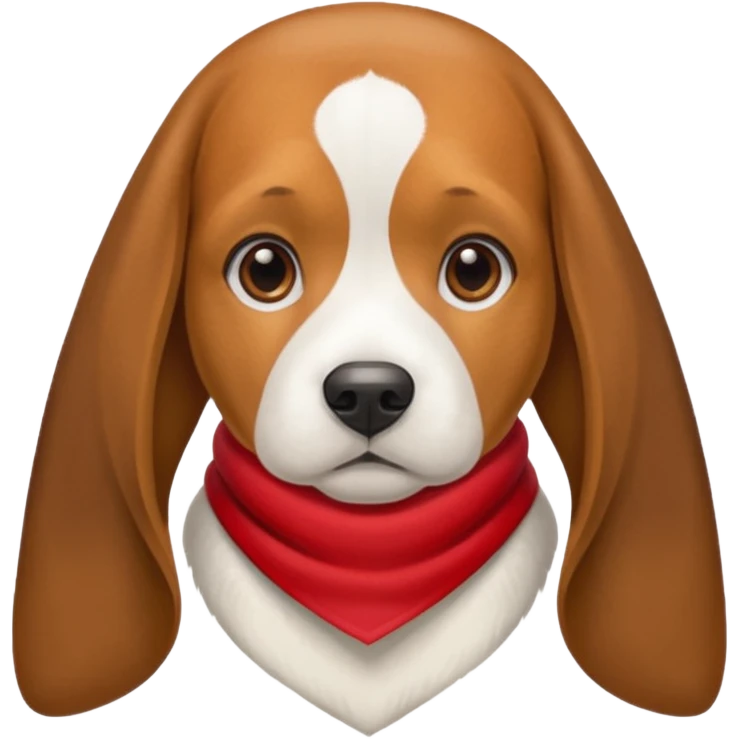 Beagle wearing a red triangle scarf emoji