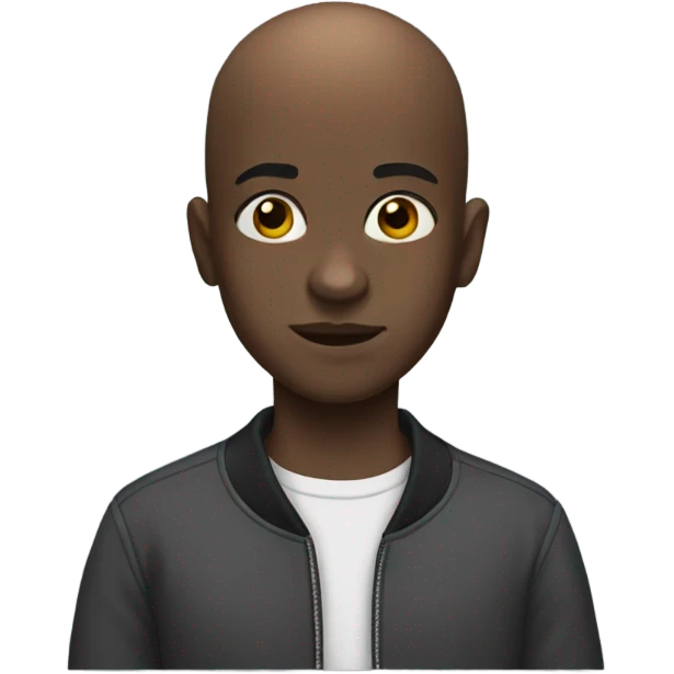 Black bald kid emoji