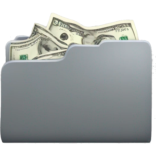 gray folder with money inside emoji