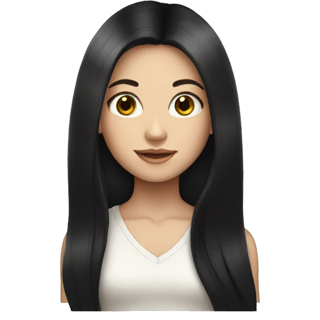 a girl with long black hair white-skinned emoji