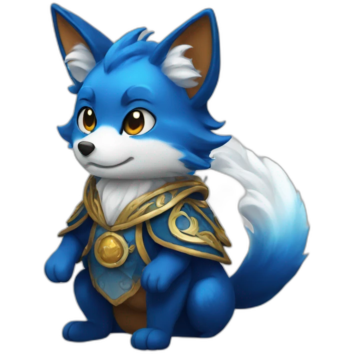 Blue magic kitsune emoji
