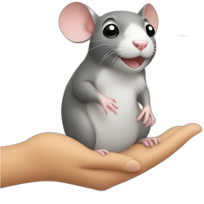 Holding Rat with one hand emoji