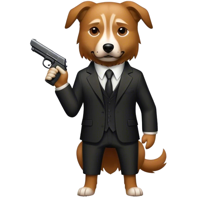 A dog dressed like John wick emoji