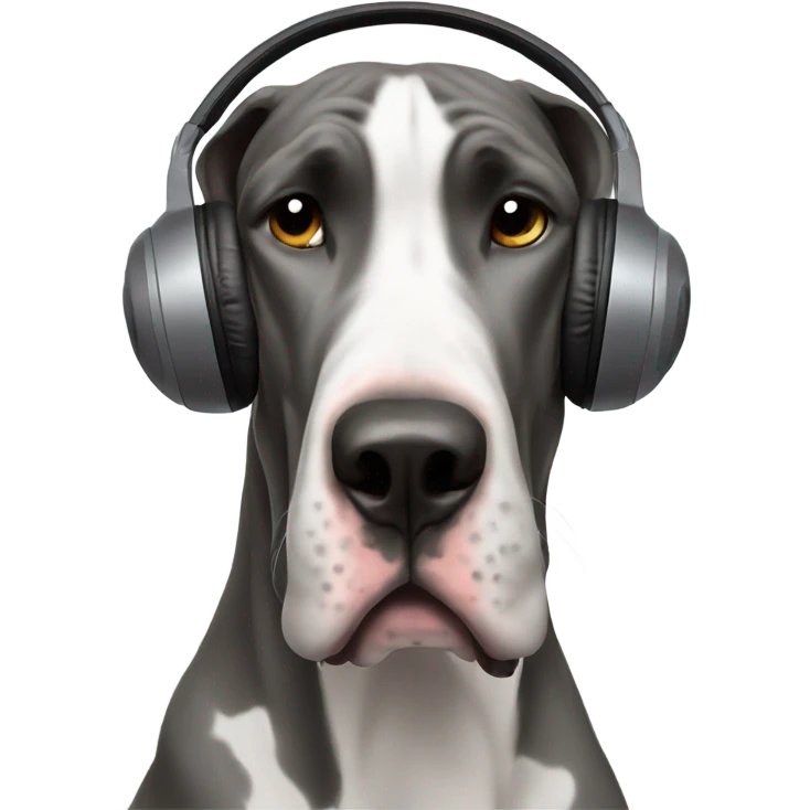 great dane listening to music emoji