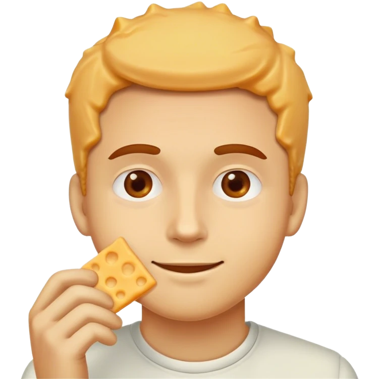 Man eating cheese crackers emoji