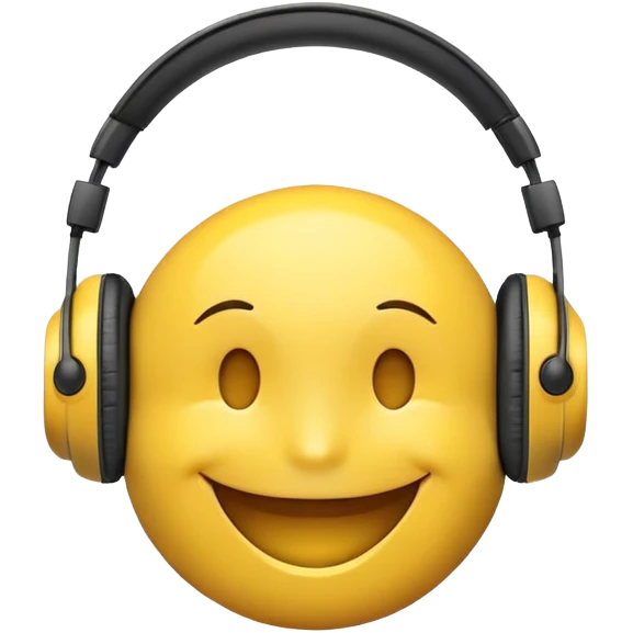 Smiley face wearing headphones  emoji
