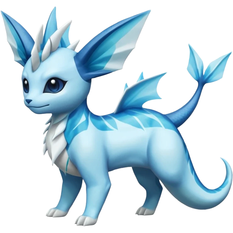 Lumineon-Vaporeon-Amaura-Glaceon-Dragonair-Fakémon-hybrid-creature (full body)  emoji