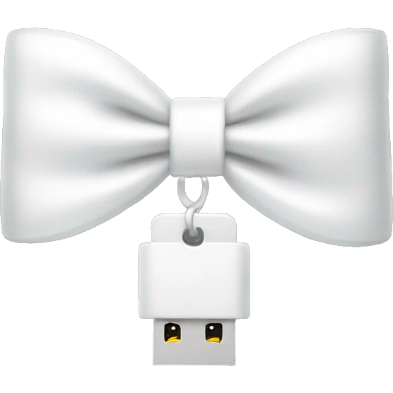 pendrive with white bow emoji