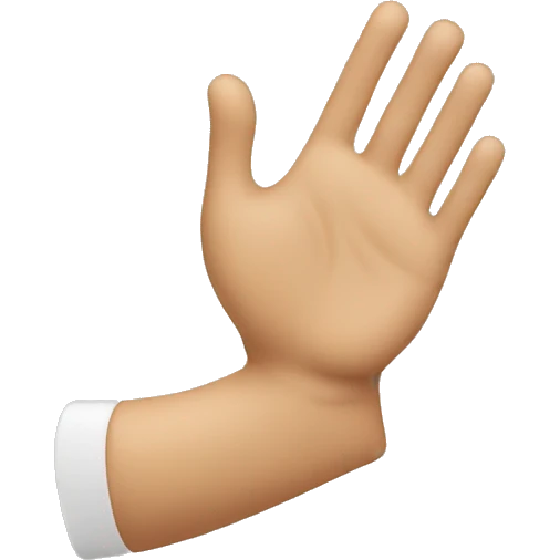 A hand that shakes an iPhone emoji