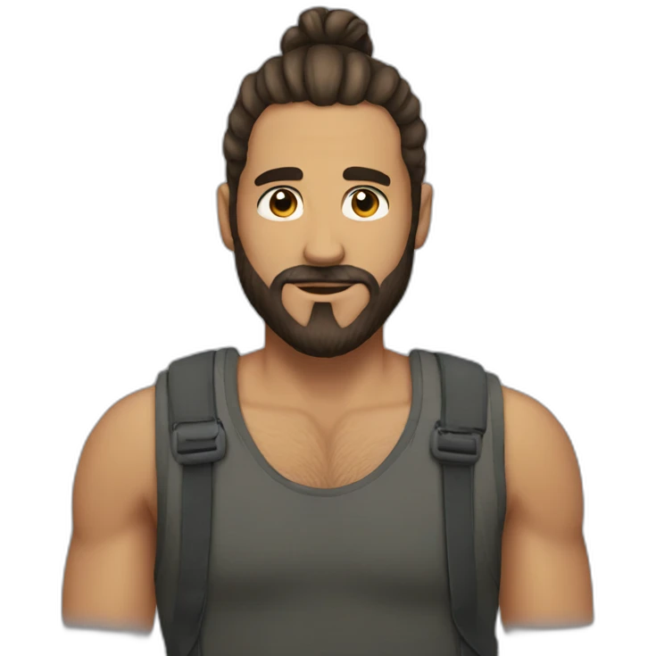 man with man bun and beard emoji