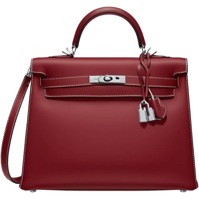 hermes kelly bag dark red silver hardware emoji