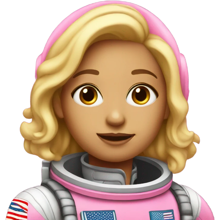 Pink astronaut girl blonde  emoji