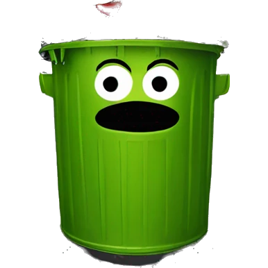 oscar the grouch inside metal trash can emoji