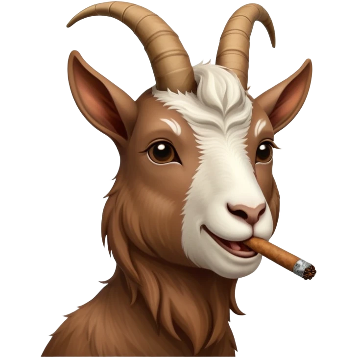 goat smoking a blunt emoji