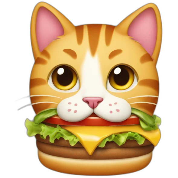 cat eating hamburguer emoji