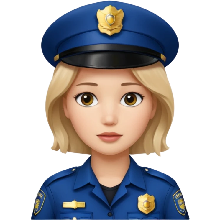 Jennifer Lawrence, in a police uniform emoji