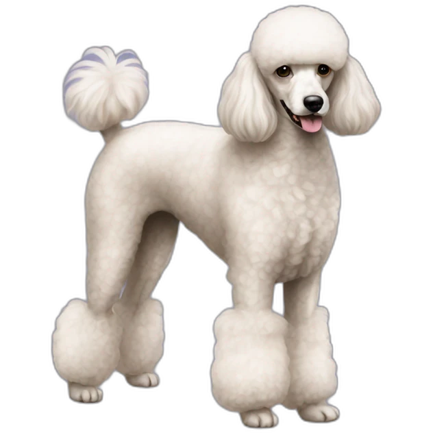 Dog poodle standart full-height emoji
