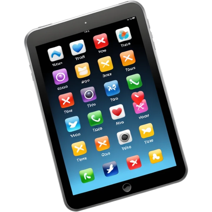tablet with app icons, no text emoji