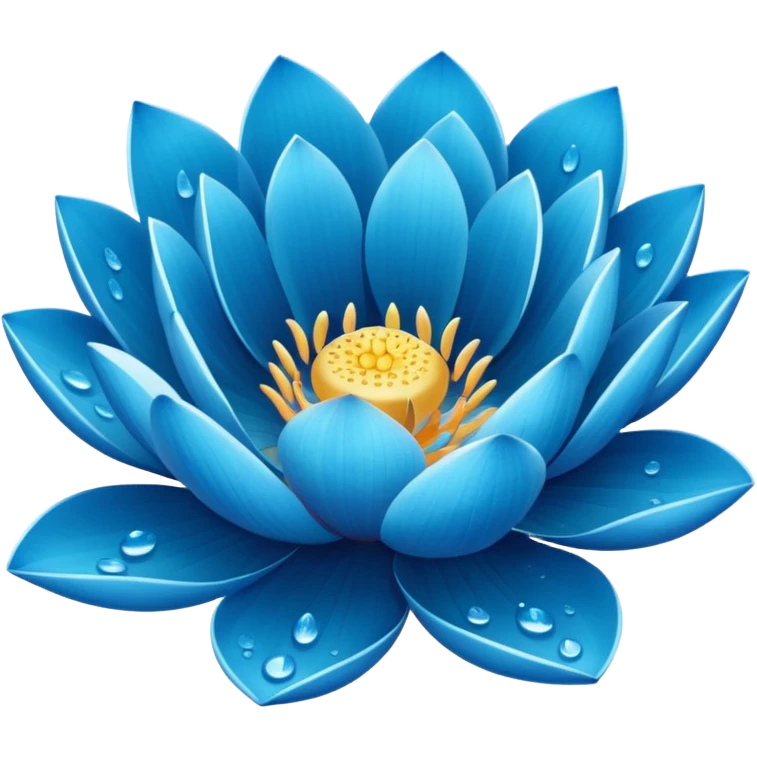 Blue colour lotus  emoji