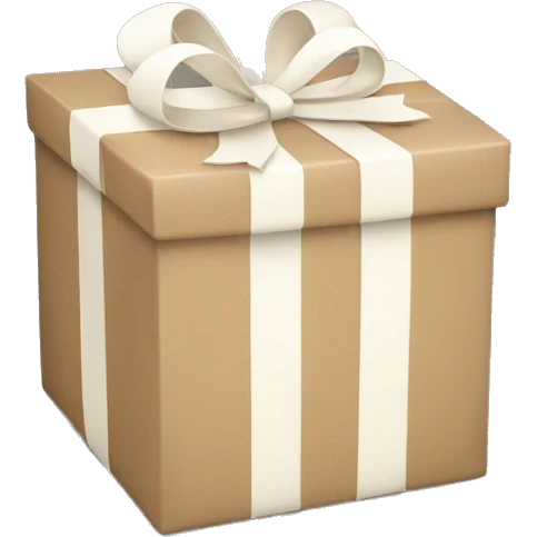 White and beige Christmas gift emoji