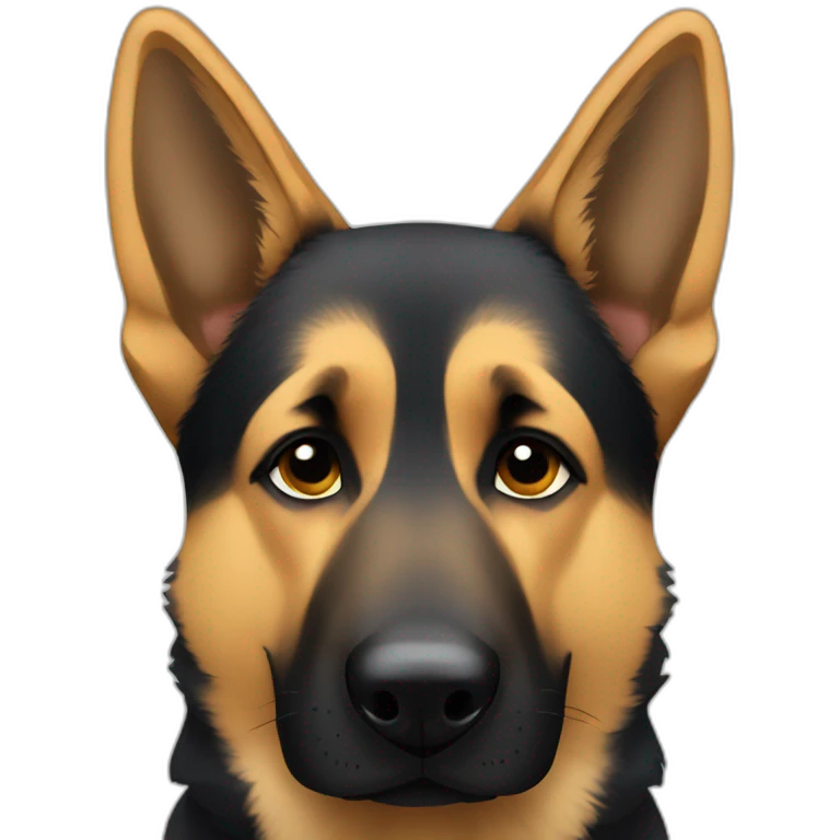 German shepherd covering eyes with paws emoji