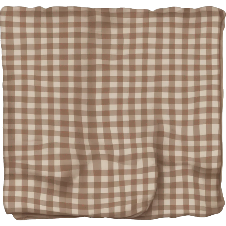 Folded brown gingham blanket emoji
