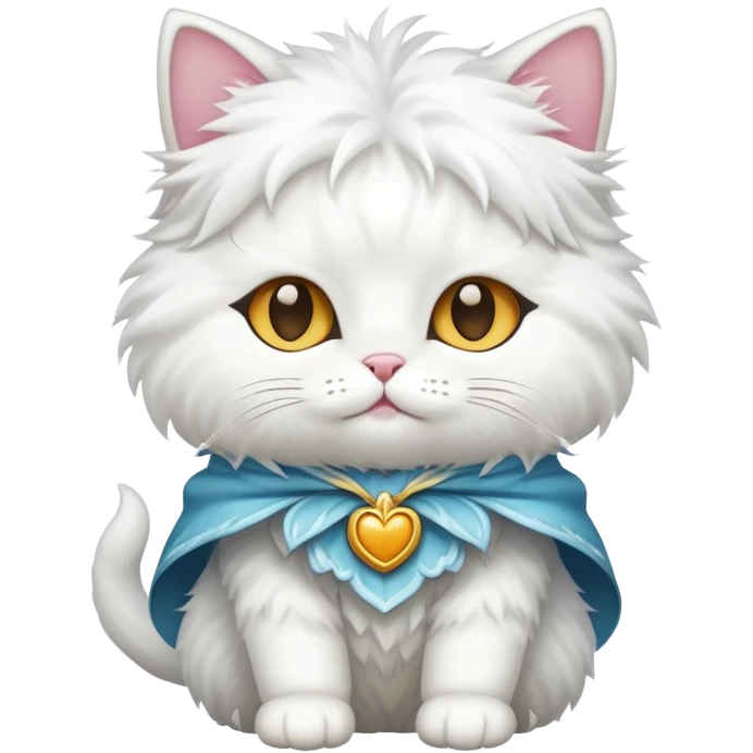 white cat wearing a costume emoji