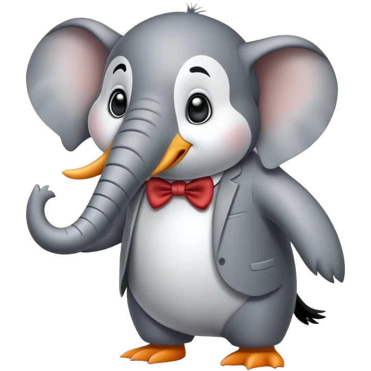 penguin dressed up as an elephant emoji