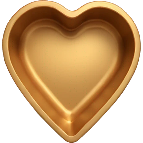Realistic flat gold heart shaped cake pan. emoji
